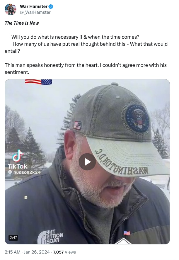 An X (Twitter) post from @_WarHamster - War Hamster