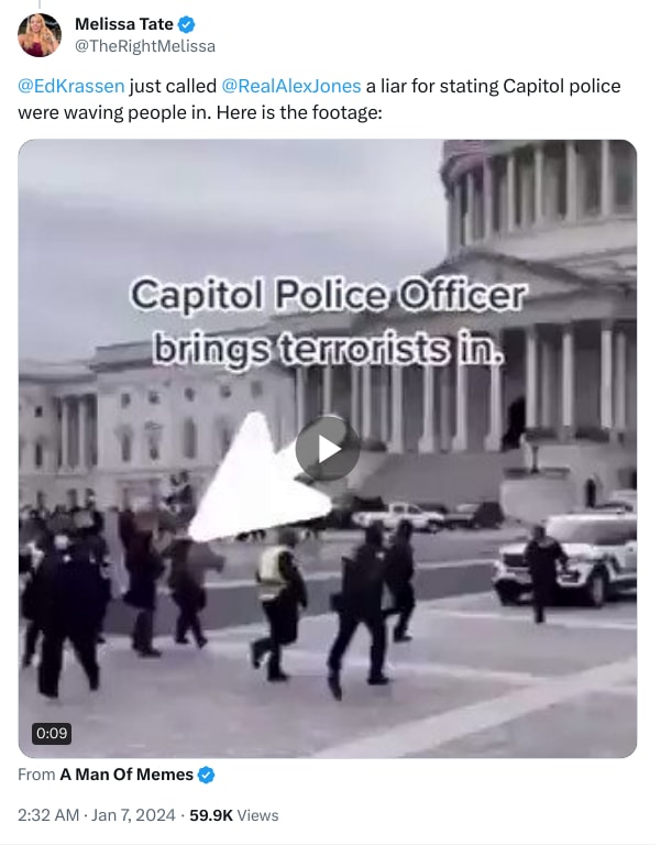 An X (Twitter) post from @TheRightMelissa - Melissa Tate