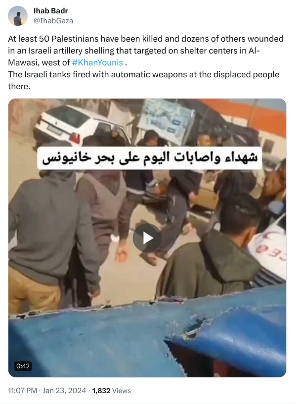 An X (Twitter) post from @IhabGaza - Ihab Badr