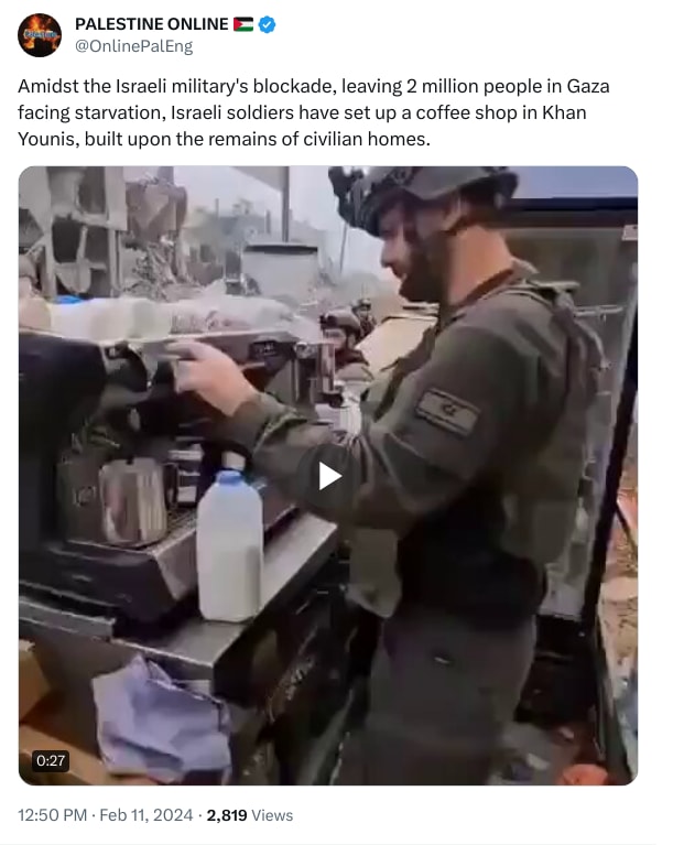 An X (Twitter) post from @OnlinePalEng - PALESTINE ONLINE 🇵🇸