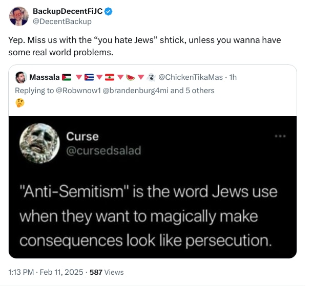 An X (Twitter) post from @DecentBackup - BackupDecentFiJC