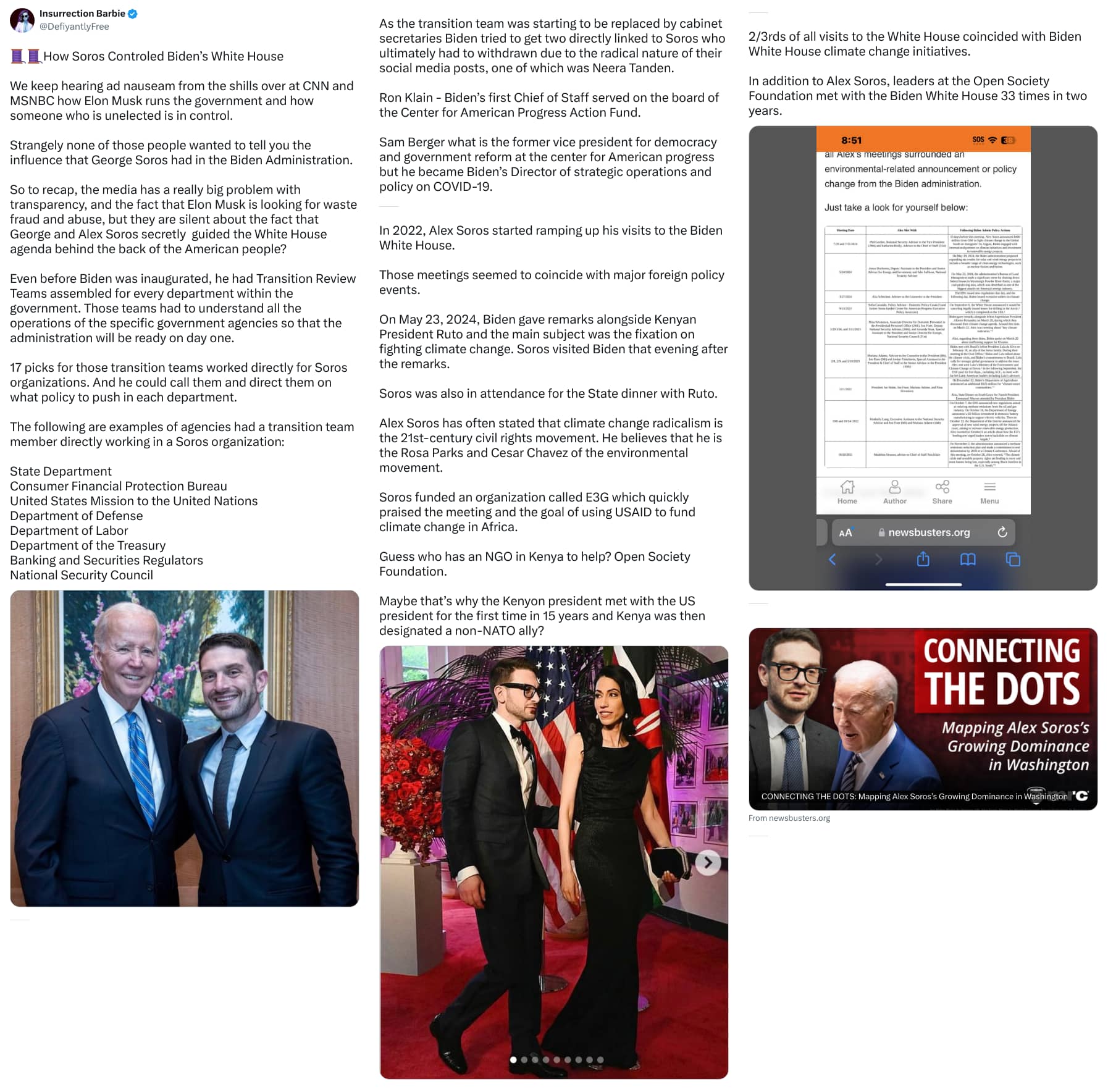 An X (Twitter) post from @DefiyantlyFree - Insurrection Barbie