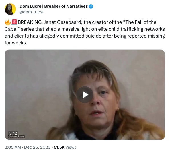 An X (Twitter) post from @dom_lucre - Dom Lucre | Breaker of Narratives