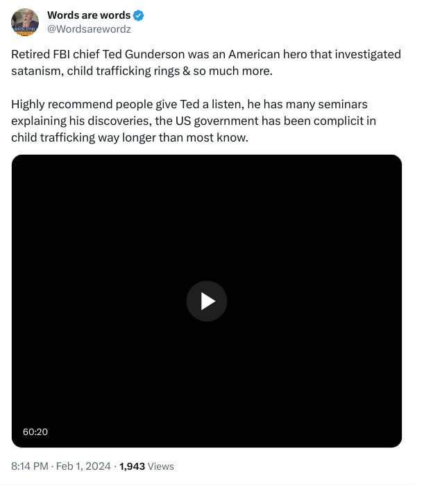 An X (Twitter) post from @Wordsarewordz - Words are words