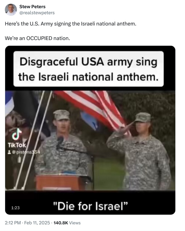 An X (Twitter) post from @realstewpeters - Stew Peters