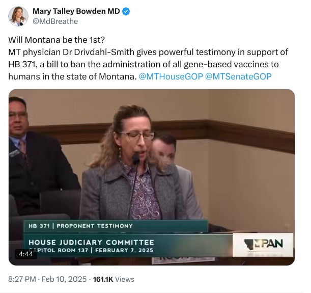 An X (Twitter) post from @MdBreathe - Mary Talley Bowden MD