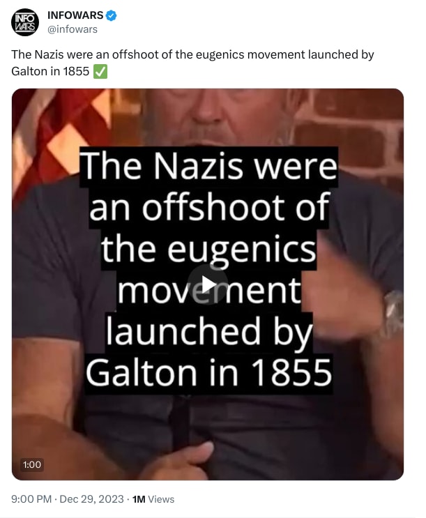 An X (Twitter) post from @infowars - INFOWARS