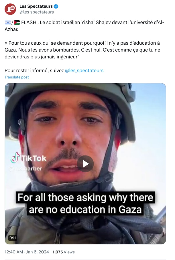 An X (Twitter) post from @les_spectateurs - Les Spectateurs