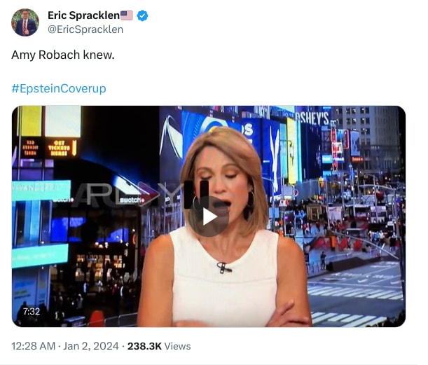 An X (Twitter) post from @EricSpracklen - Eric Spracklen🇺🇸