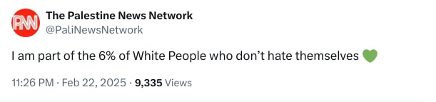 An X (Twitter) post from @PaliNewsNetwork - The Palestine News Network