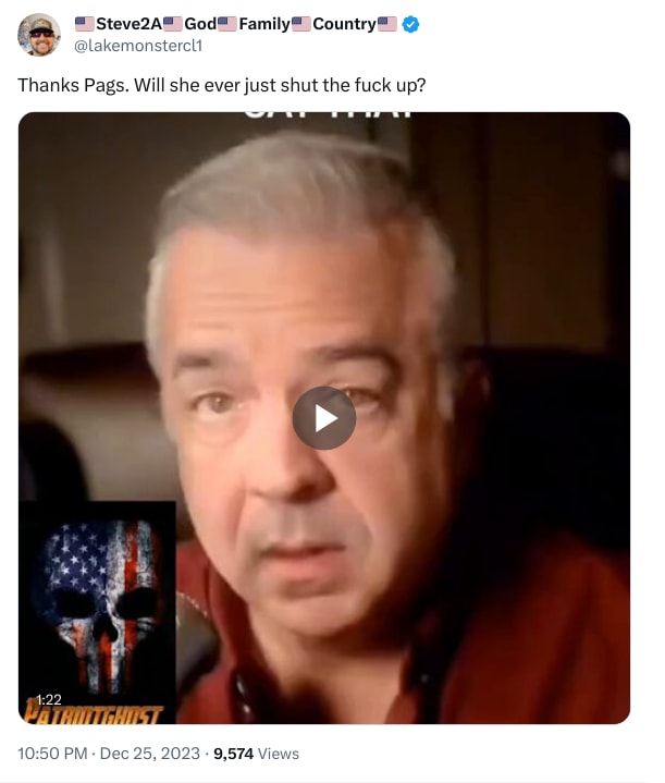 An X (Twitter) post from @lakemonstercl1 - 🇺🇸Steve2A🇺🇸God🇺🇸Family🇺🇸Country🇺🇸