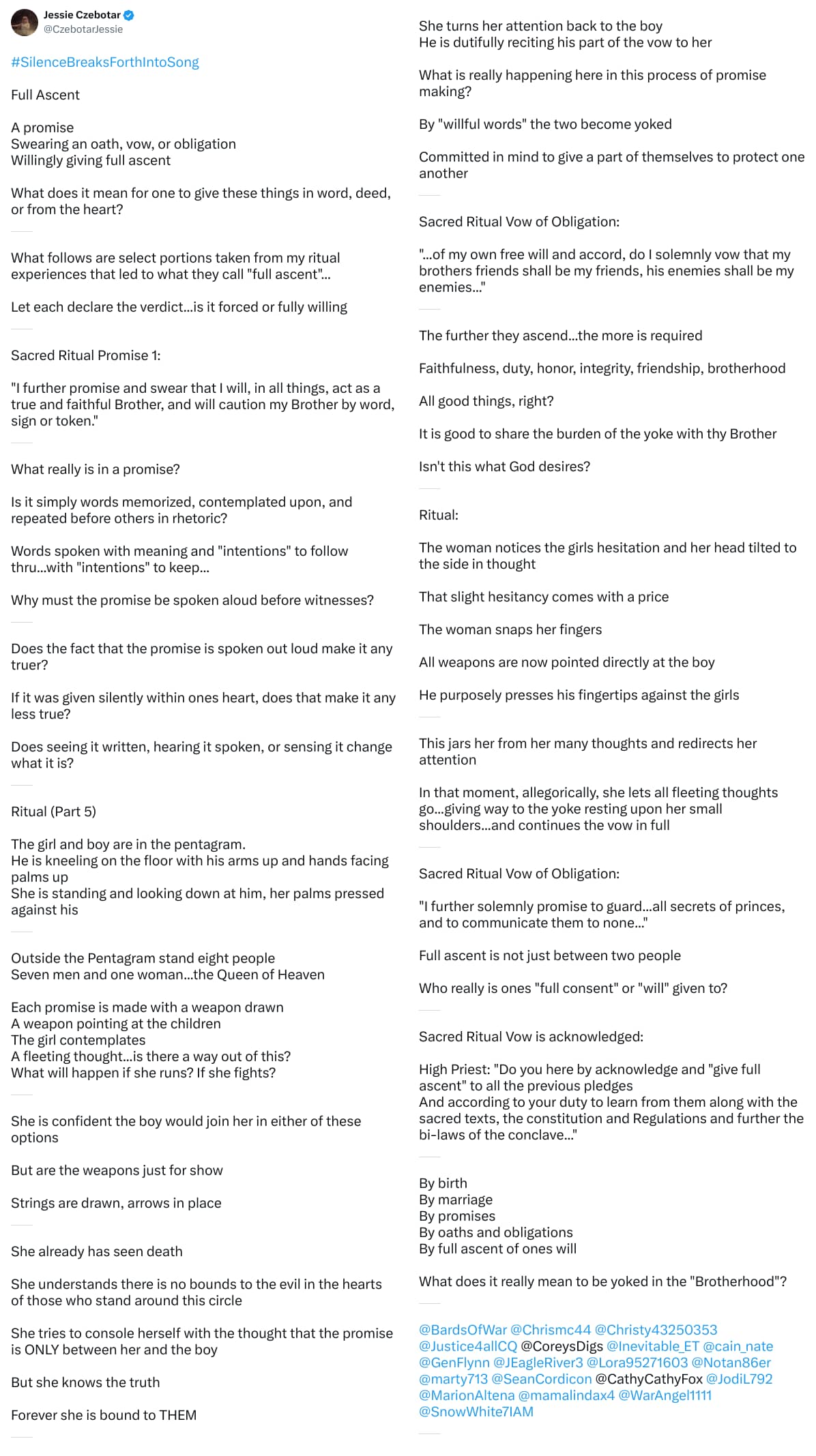 An X (Twitter) post from @CzebotarJessie - Jessie Czebotar