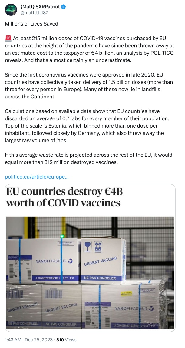 An X (Twitter) post from @matttttt187 - {Matt} $XRPatriot