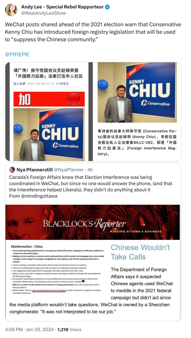 An X (Twitter) post from @RealAndyLeeShow - Andy Lee - Special Rebel Rapporteur