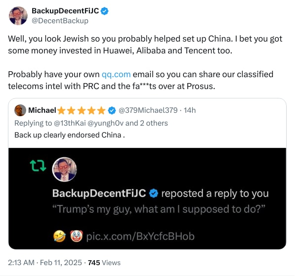 An X (Twitter) post from @DecentBackup - BackupDecentFiJC