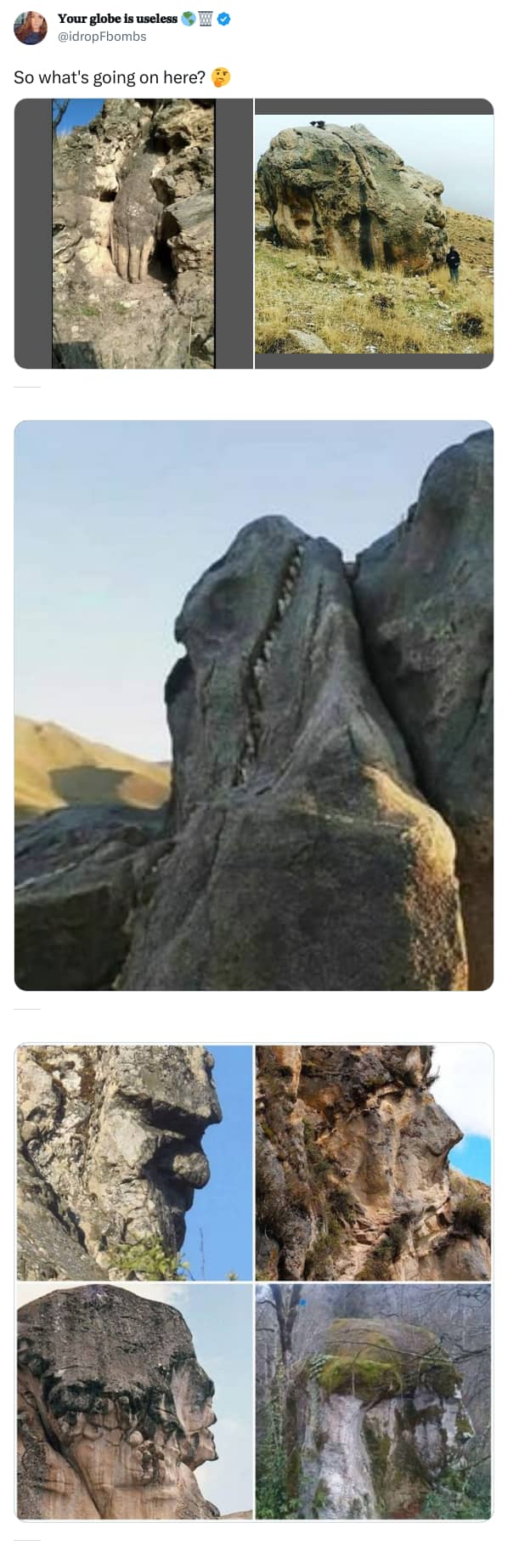 An X (Twitter) post from @idropFbombs - 𝐘𝐨𝐮𝐫 𝐠𝐥𝐨𝐛𝐞 𝐢𝐬 𝐮𝐬𝐞𝐥𝐞𝐬𝐬 🌎🗑