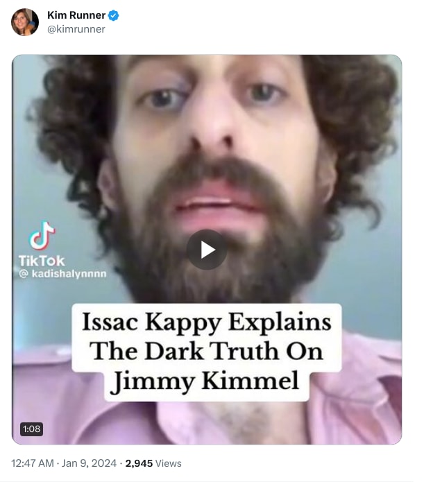 An X (Twitter) post from @kimrunner - Kim Runner