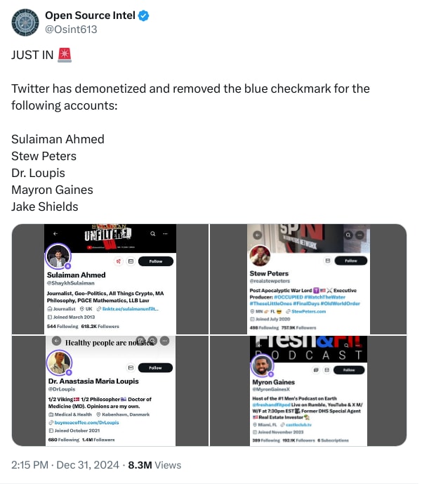 An X (Twitter) post from @Osint613 - Open Source Intel