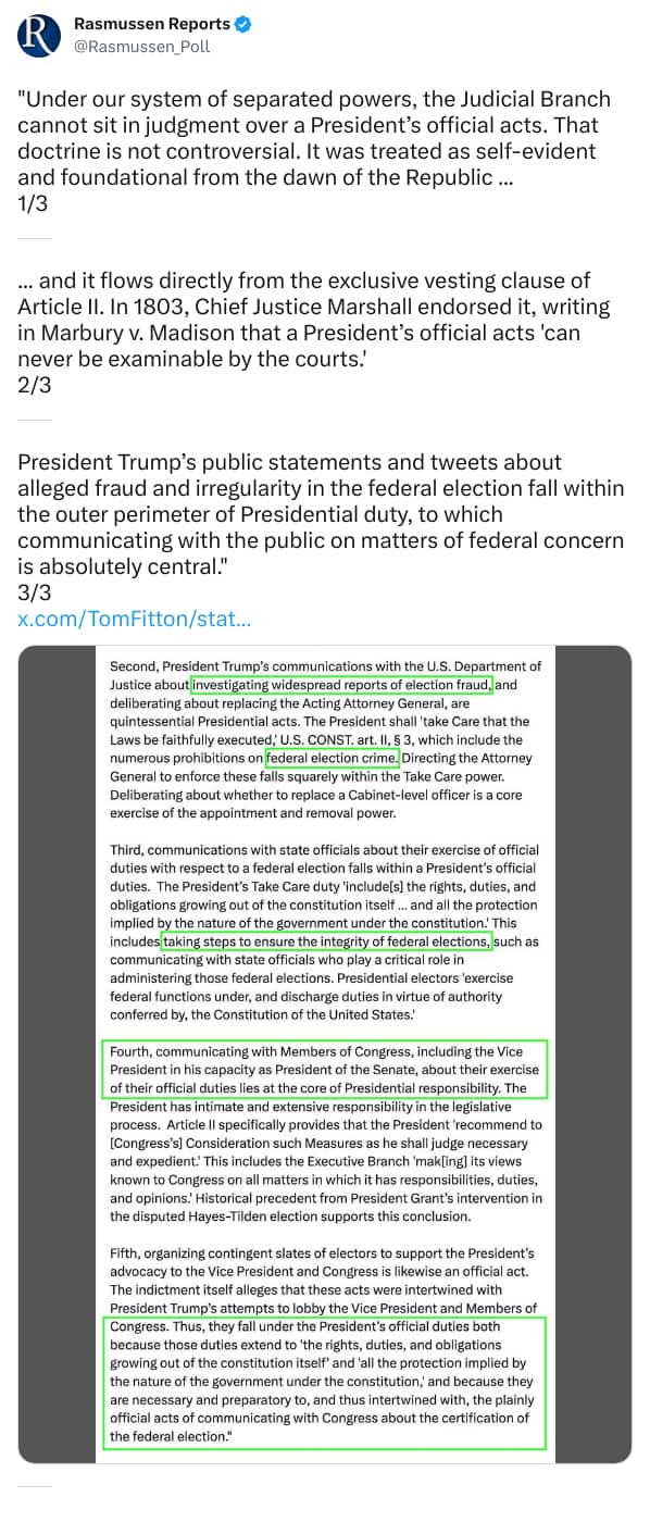 An X (Twitter) post from @Rasmussen_Poll - Rasmussen Reports