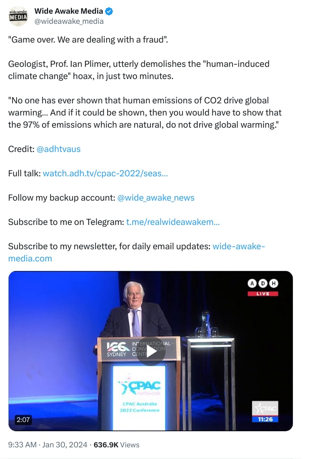 An X (Twitter) post from @wideawake_media - Wide Awake Media