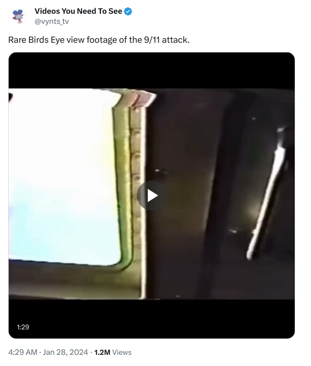 An X (Twitter) post from @vynts_tv - Videos You Need To See