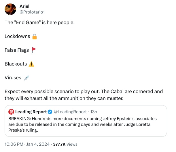 An X (Twitter) post from @Prolotario1 - Ariel