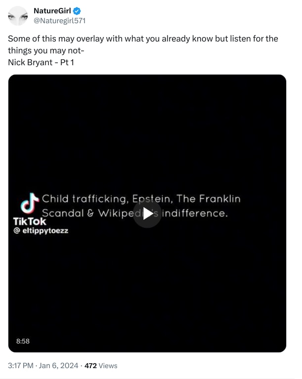 An X (Twitter) post from @Naturegirl571 - NatureGirl