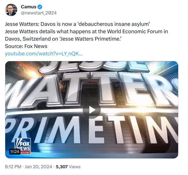 An X (Twitter) post from @newstart_2024 - Camus