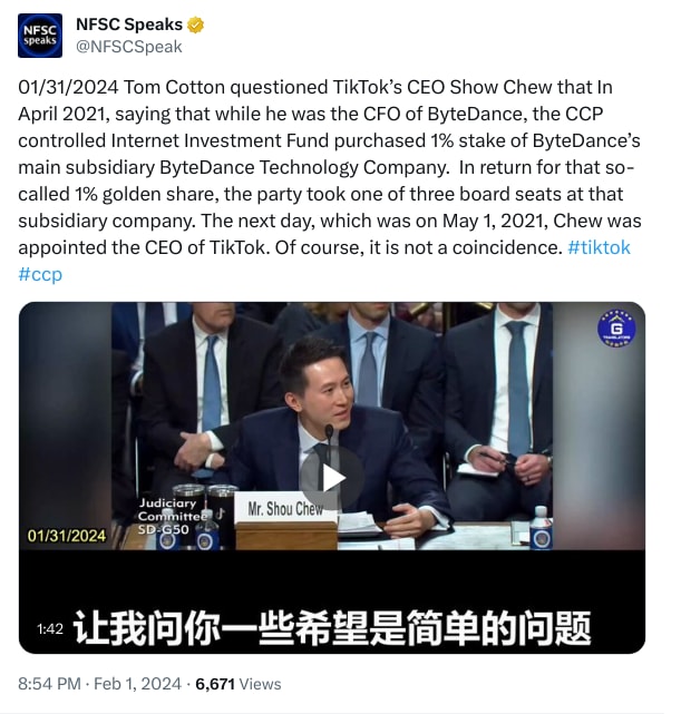 An X (Twitter) post from @NFSCSpeak - NFSC Speaks