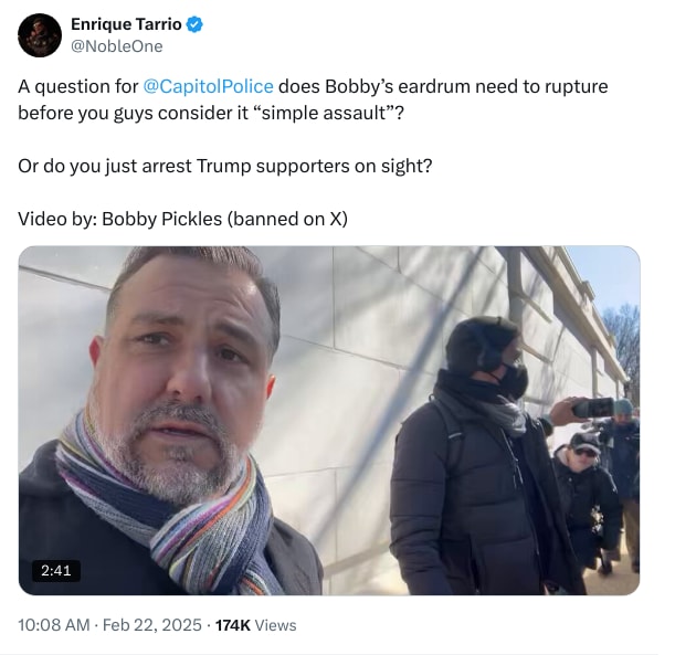 An X (Twitter) post from @NobleOne - Enrique Tarrio