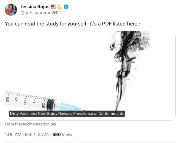 An X (Twitter) post from @catsscareme2021 - Jessica Rojas 🇺🇸💪