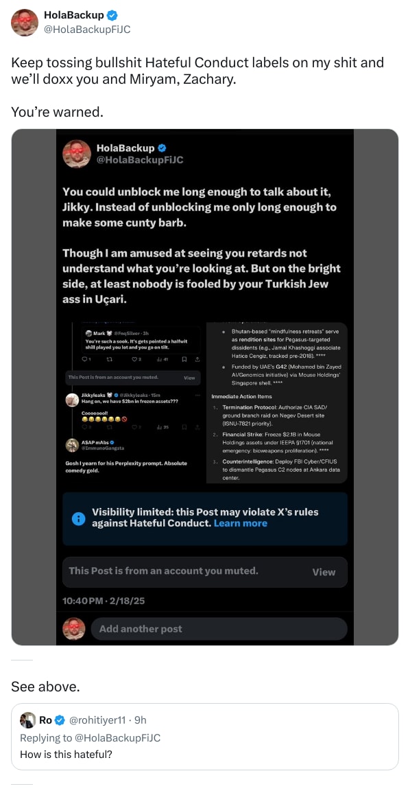 An X (Twitter) post from @HolaBackupFiJC - HolaBackup