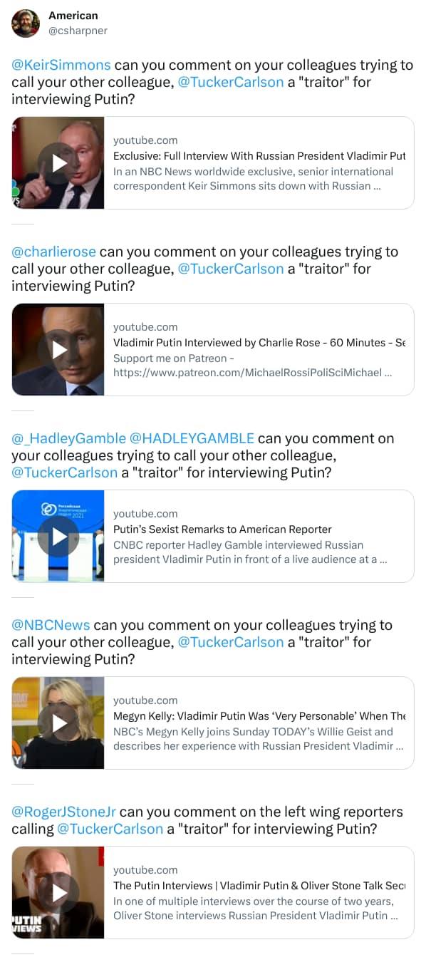 An X (Twitter) post from @csharpner - American