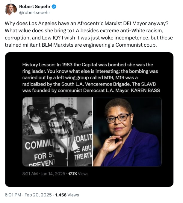 An X (Twitter) post from @robertsepehr - Robert Sepehr