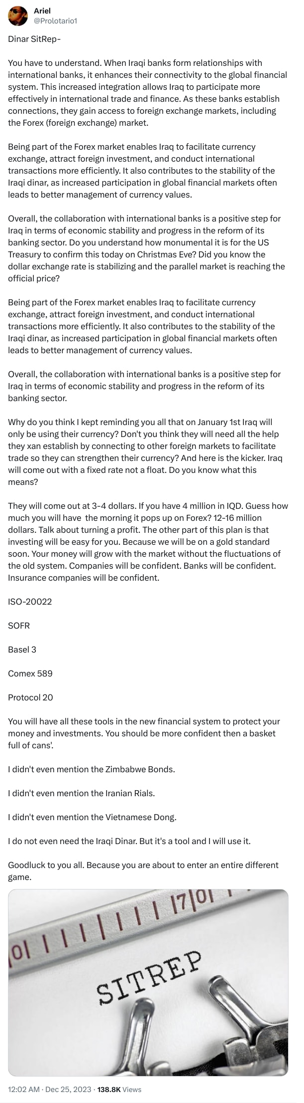 An X (Twitter) post from @Prolotario1 - Ariel