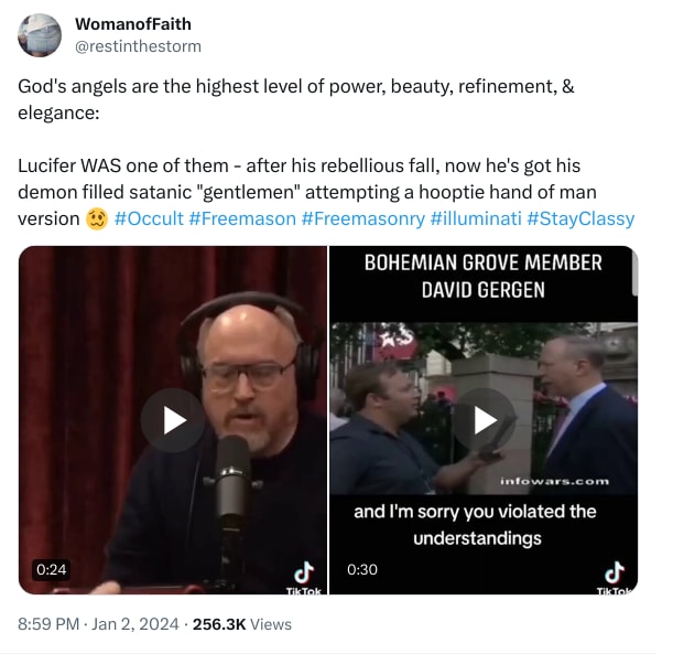 An X (Twitter) post from @restinthestorm - WomanofFaith