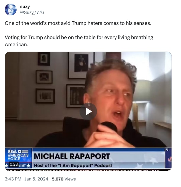 An X (Twitter) post from @Suzy_1776 - suzy