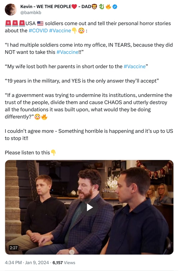 An X (Twitter) post from @bambkb - Kevin - WE THE PEOPLE❤️ - DAD🦁 🐉 🔥