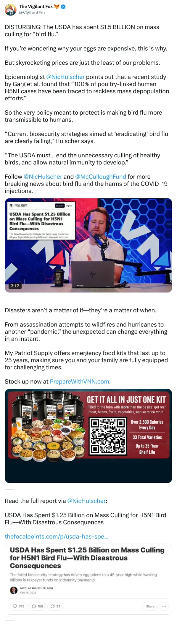 An X (Twitter) post from @VigilantFox - The Vigilant Fox 🦊