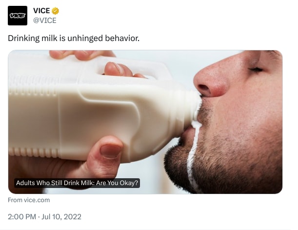 An X (Twitter) post from @VICE - VICE