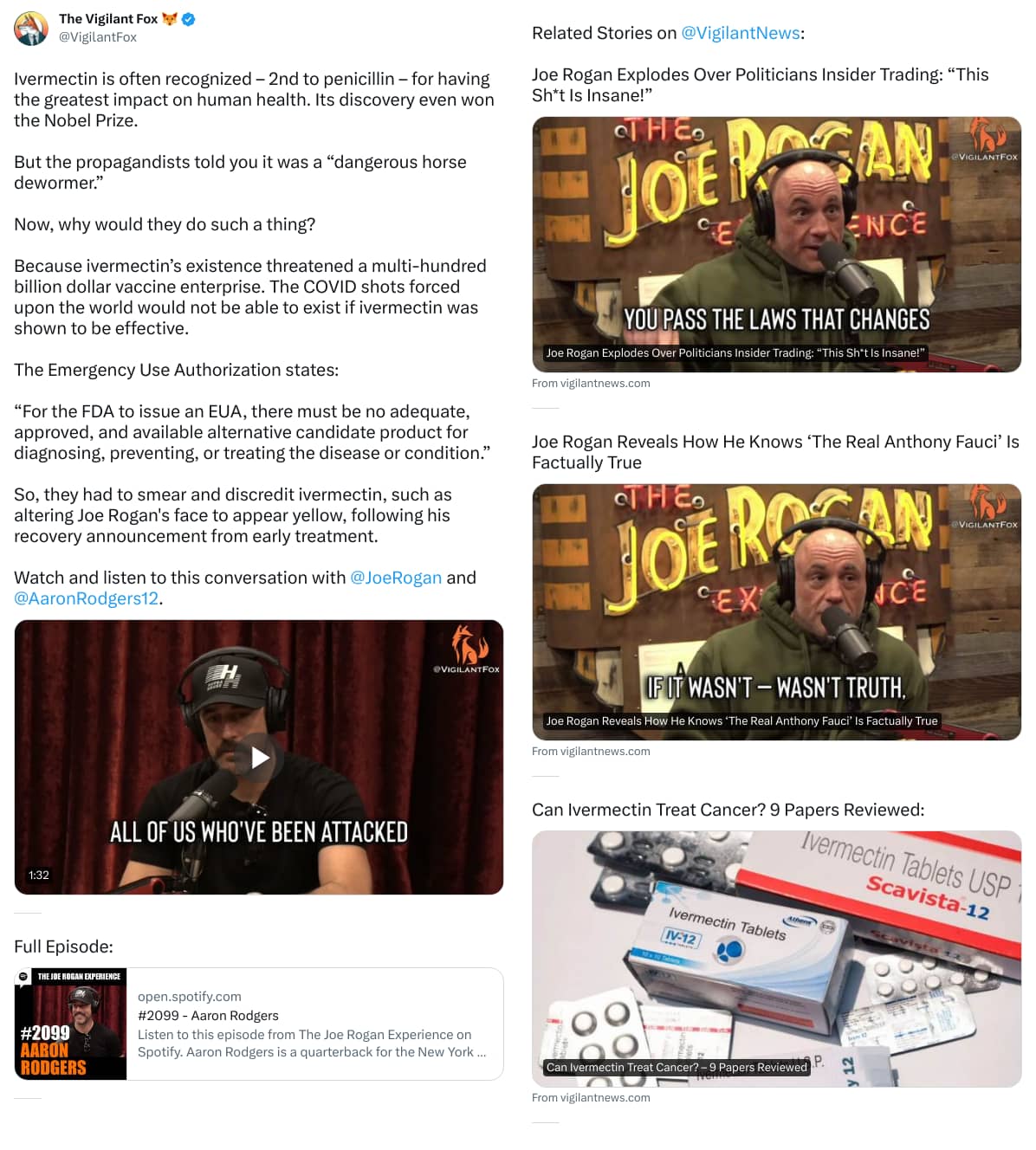 An X (Twitter) post from @VigilantFox - The Vigilant Fox 🦊