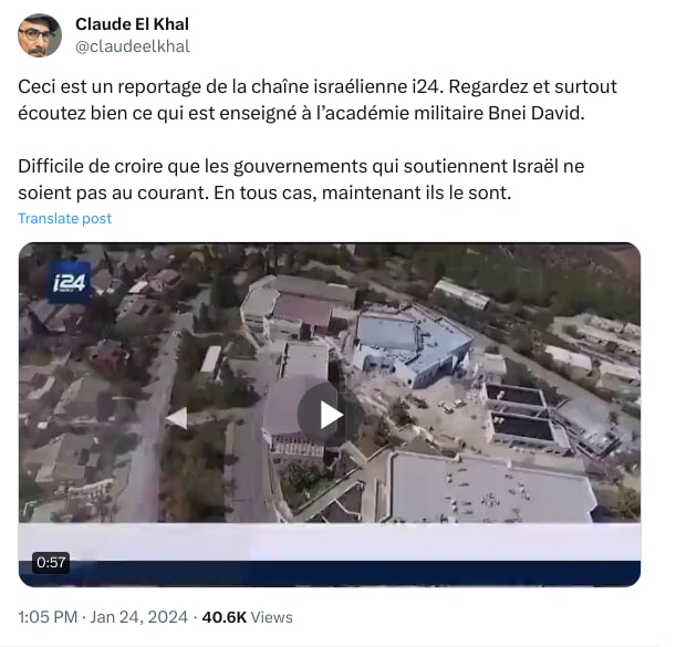 An X (Twitter) post from @claudeelkhal - Claude El Khal