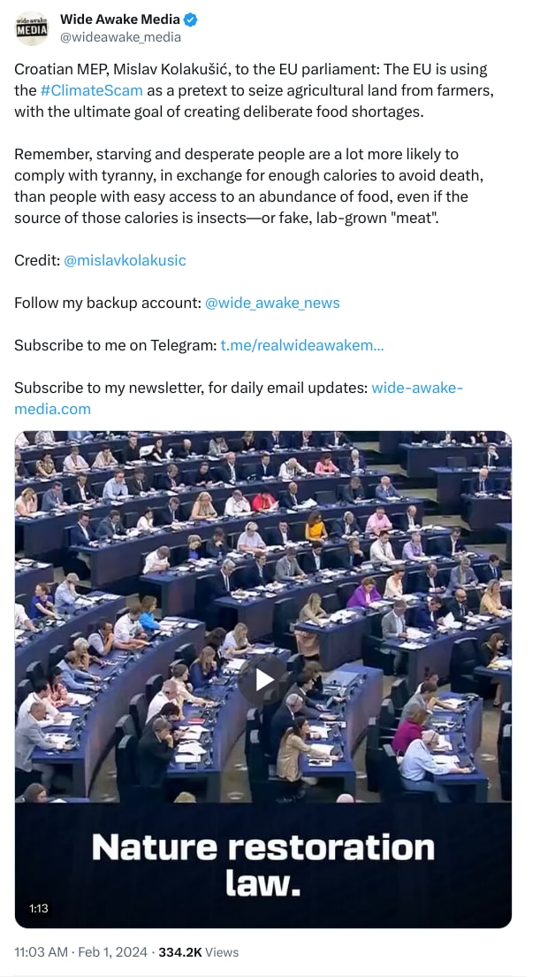 An X (Twitter) post from @wideawake_media - Wide Awake Media