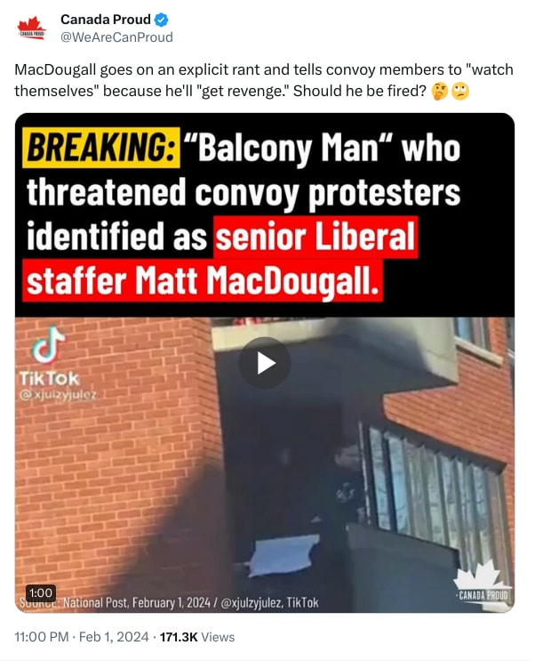 An X (Twitter) post from @WeAreCanProud - Canada Proud