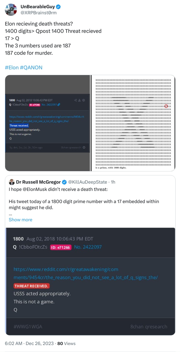 An X (Twitter) post from @XRPBrainst0rm - UnBearableGuy