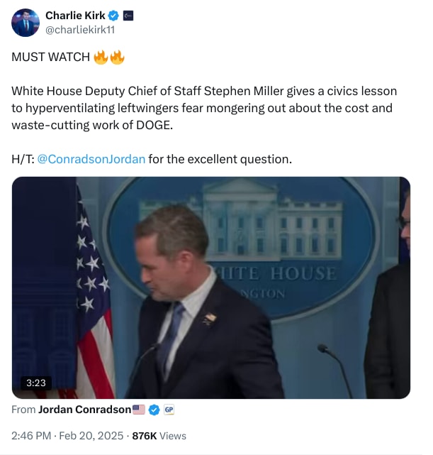 An X (Twitter) post from @charliekirk11 - Charlie Kirk