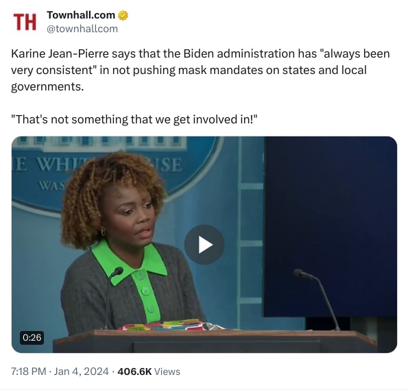 An X (Twitter) post from @townhallcom - Townhall.com