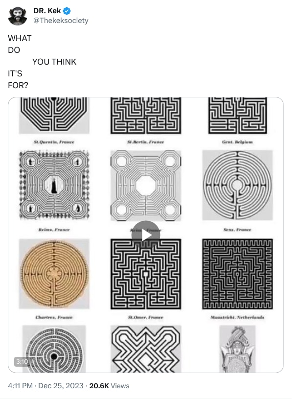An X (Twitter) post from @Thekeksociety - DR. Kek