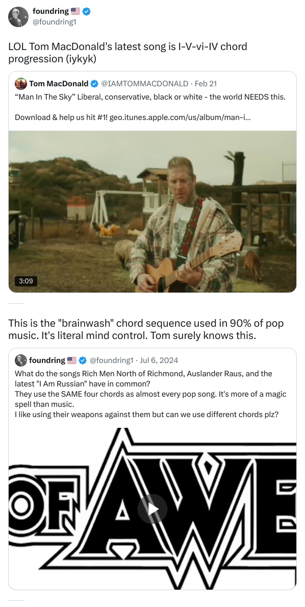 An X (Twitter) post from @foundring1 - foundring 🇺🇸