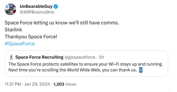 An X (Twitter) post from @XRPBrainst0rm - UnBearableGuy